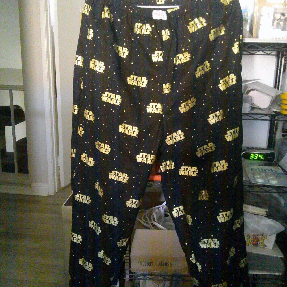 Star Wars Unisex Large Black Elastic Waist 5 Pocket Pants-Homemade-Unique!